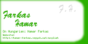 farkas hamar business card